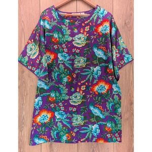 Victoria's Secret Floral‎ Nightshirt Tunic | Purple Boho Sleepwear | Size L